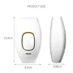 Velora IPL handset dimensions — 12.4cm x 8.3cm x 4.85cm